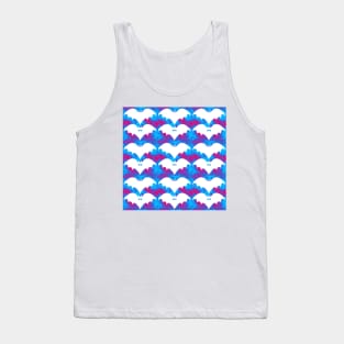 White Bats And Bows Blue Pink Tank Top